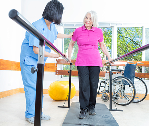 A daily physical therapy is performed under a close care of professional therapists at Baanlalisa Nursing Home in Thailand